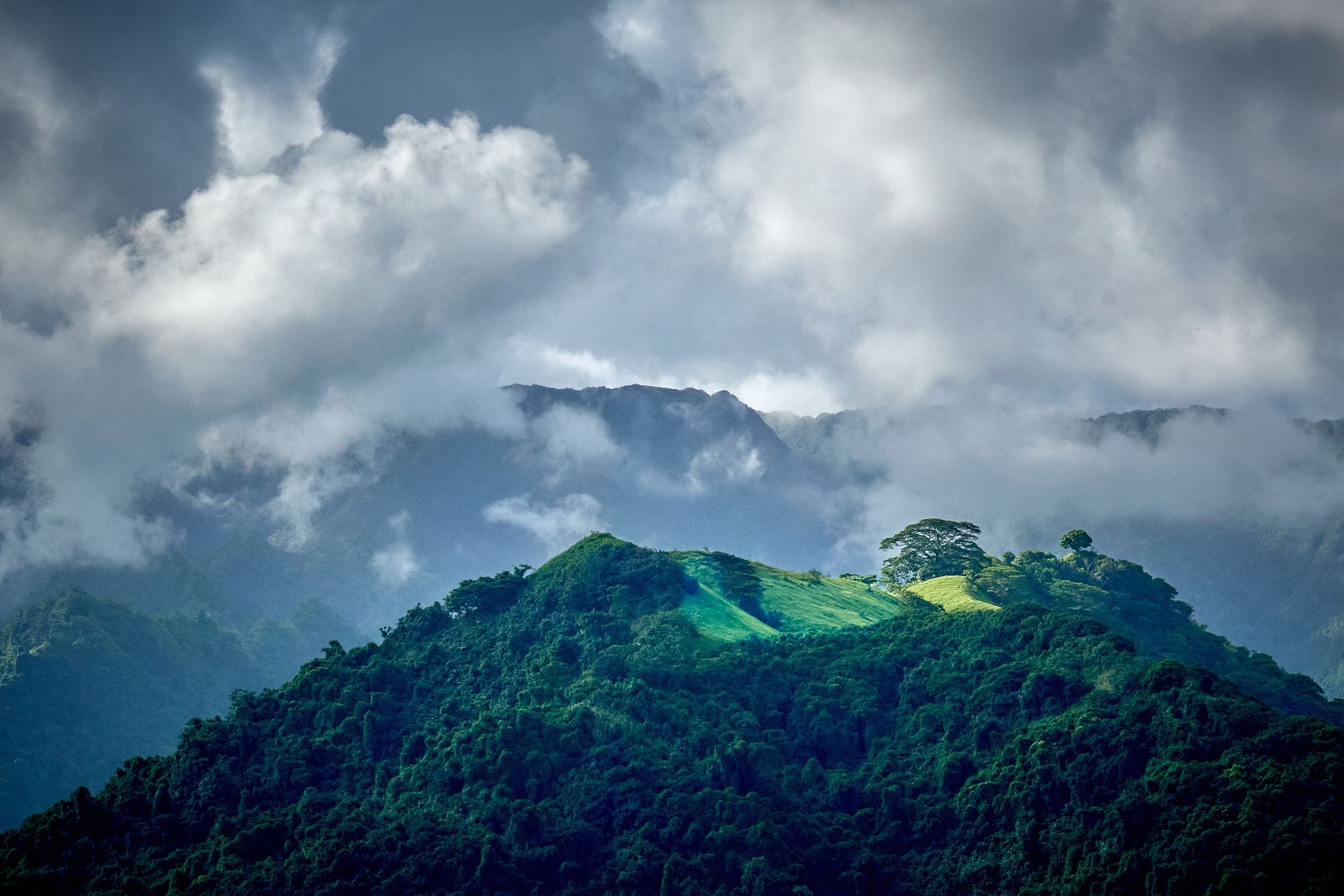 Mountains Looking Inland on Tahiti - Tahiti, French Polynesia