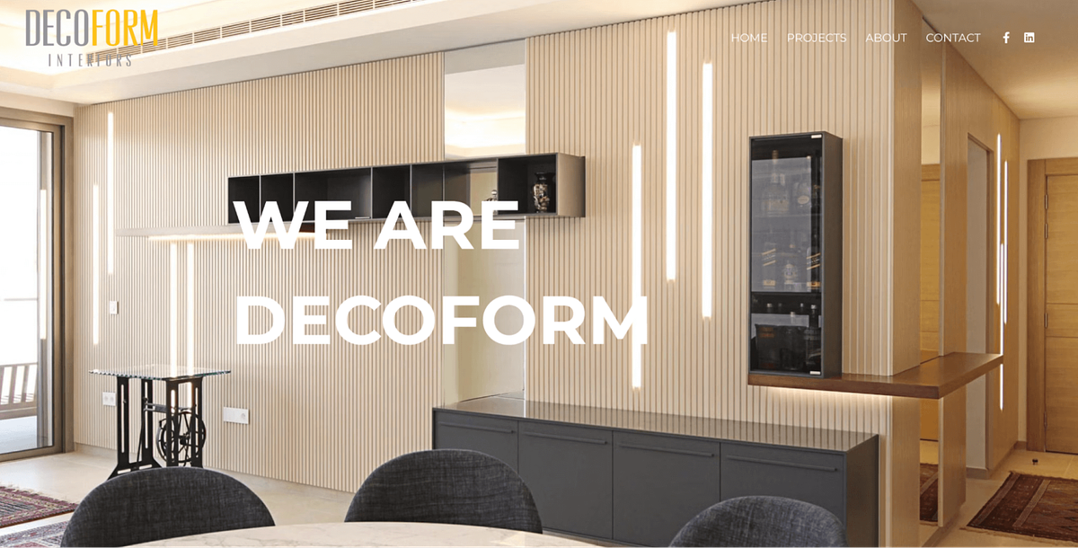 Website voor kleine architectonische bedrijven van Decoform