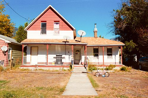 color film photo of old home