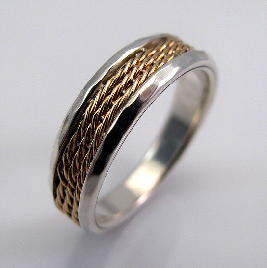 Flat Weave Bimetal Ring by Jewelry artist Chris Lann