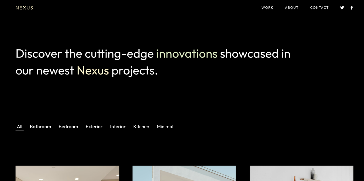 Minimalistische Portfolio Website