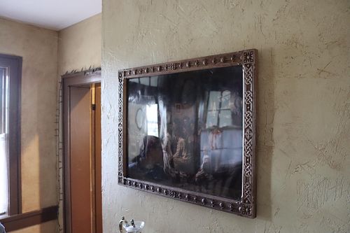 another picture of the Celtic Revival frame in raking light