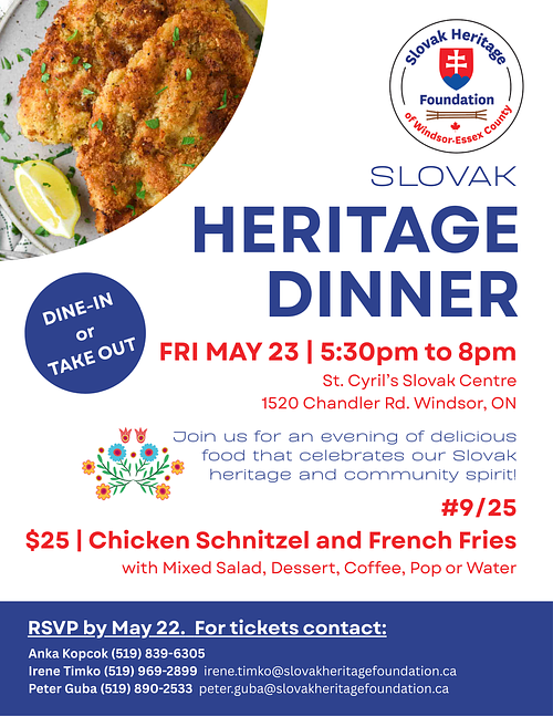 Slovak Heritage Dinner # 9/25