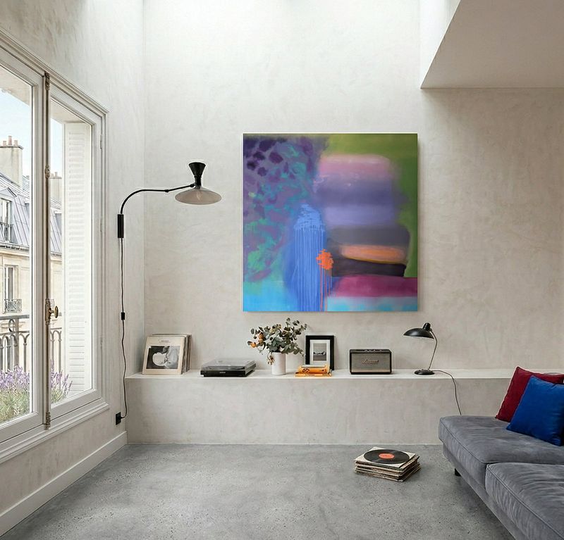 Paradoxes, peinture carrée abstraite