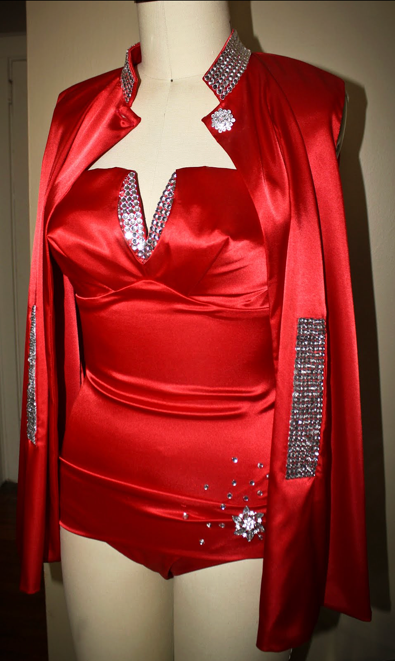 Red Rhinestone Pinup Coverup Vest- Marilyn Style