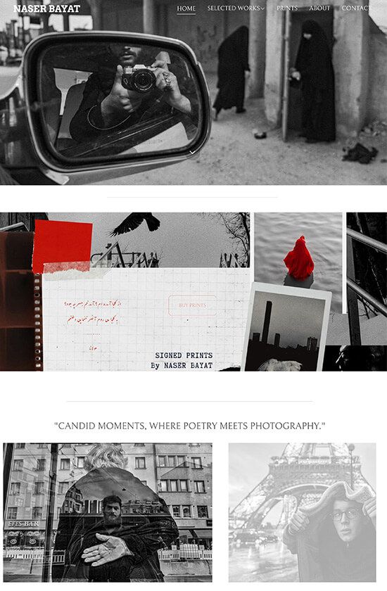 Naser Bayat Portfolio Website Examples