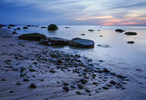 Low tide in blue light.