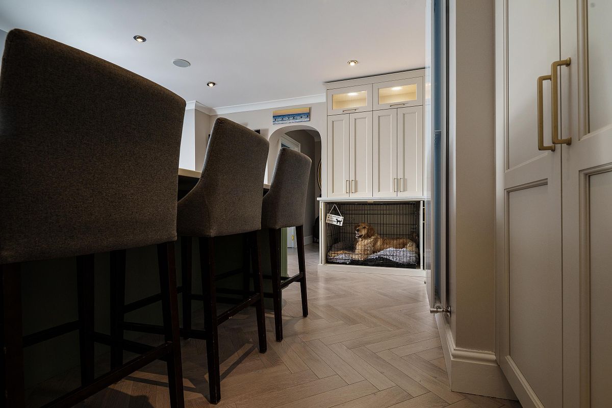 Bespoke Kitchen with Integrated Hidden Dog Crate, Portmarnock