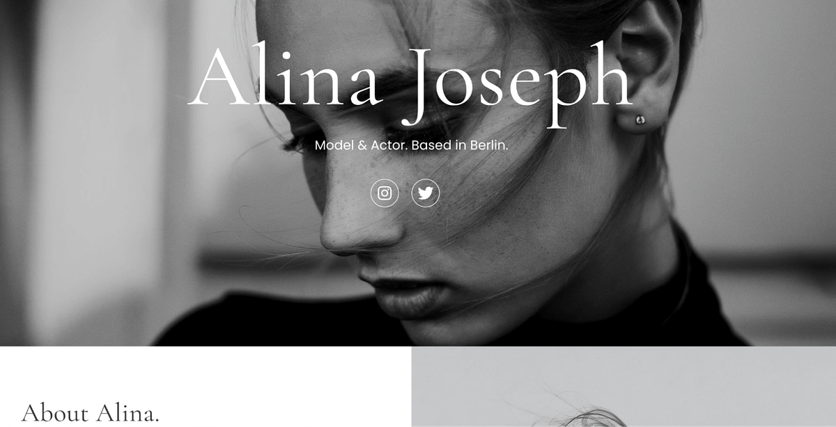 Modeling portfolio template Oreo