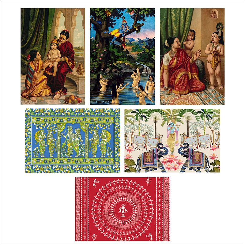 CELEBRATING KRISHNA - 6 POSTCARDS