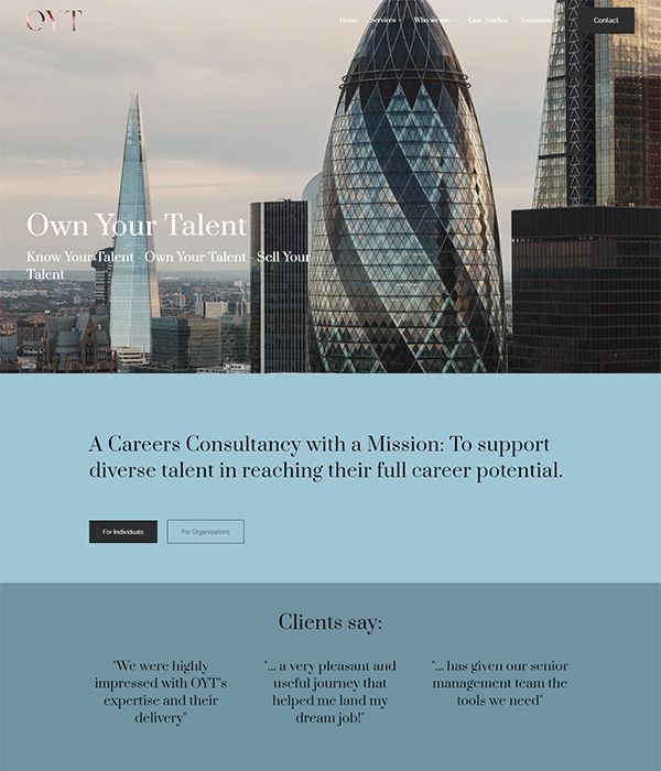 Own Your Talent Portfolio Website Examples