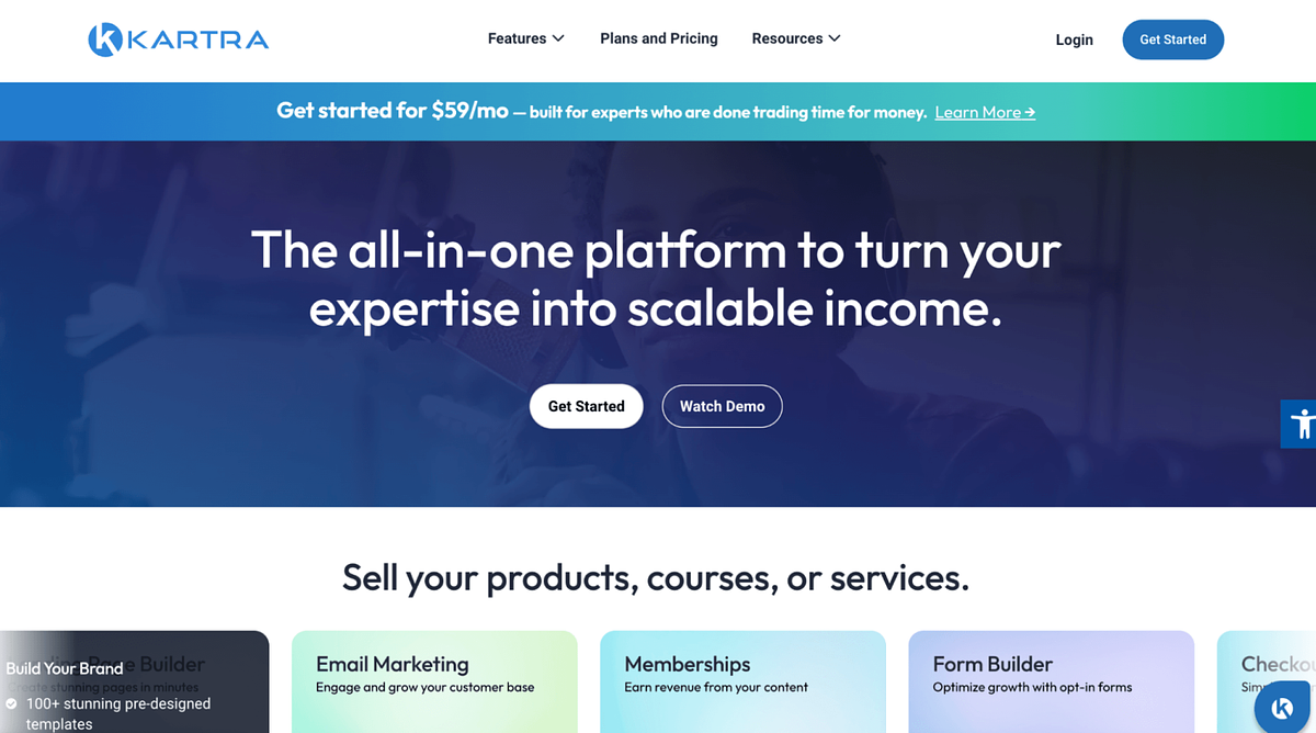 Kartara homepage screenshot