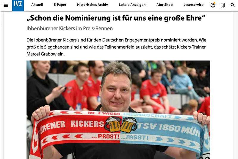 Ibbenbürener Kickers für den Deutschen Engagementpreis nominiert