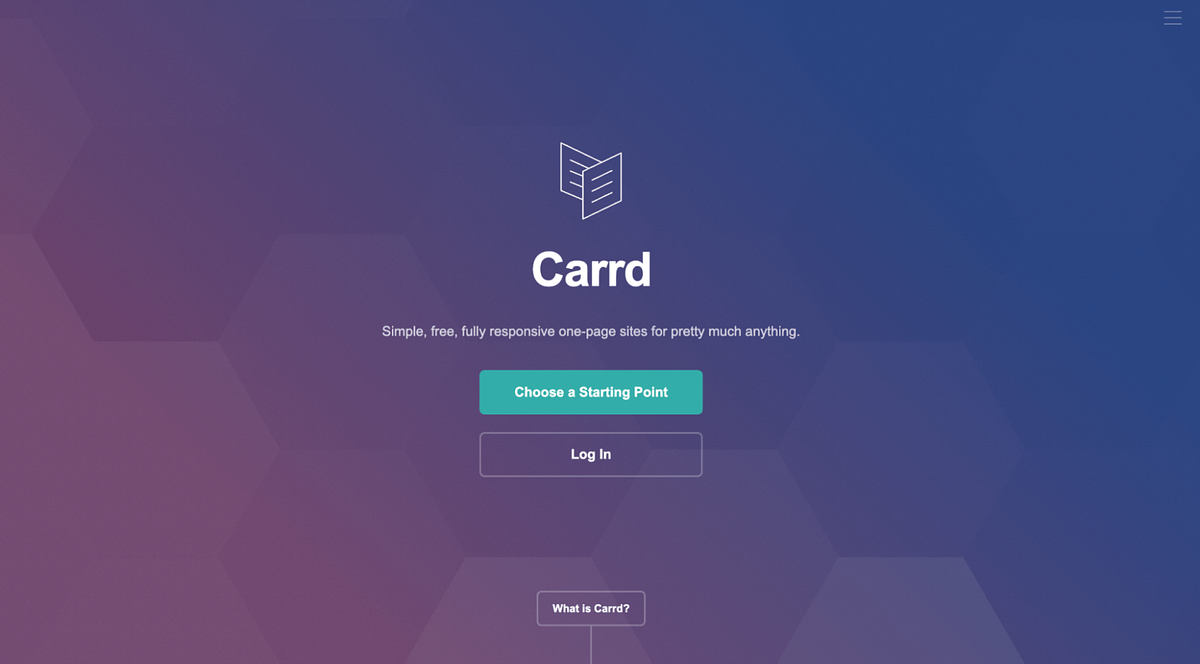 Screenshot of Carrd
