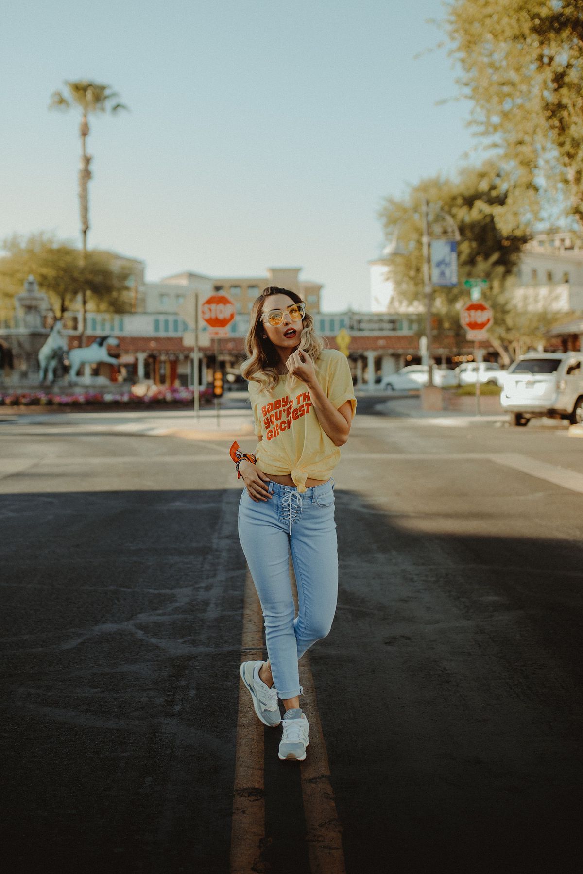 Urban fashion portrait shoot with edgy styling and city textures.