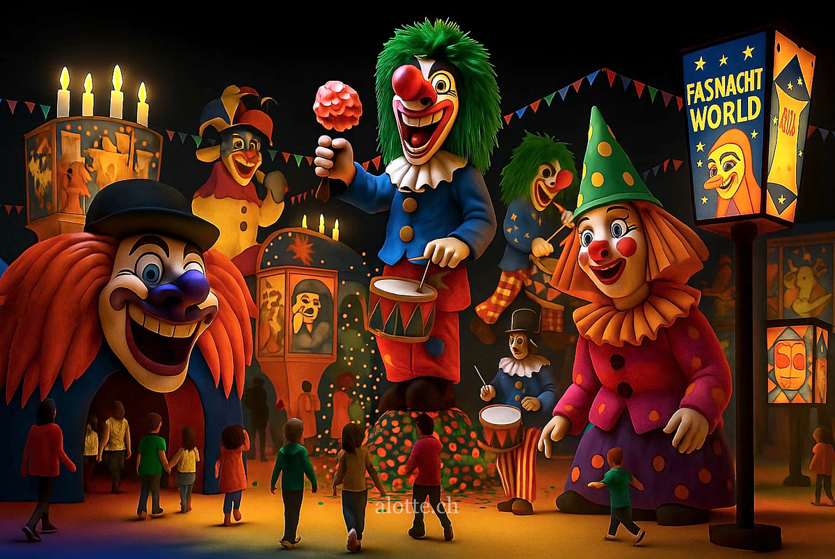 A GenAi design of conceptual Swiss Fasnacht World theme park | Martin Potter