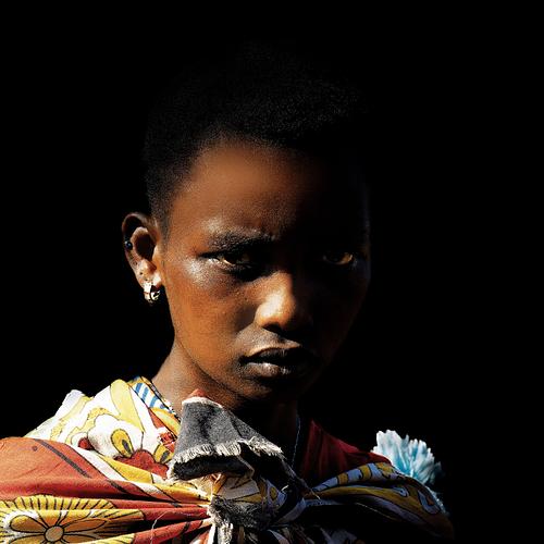 Portrait d'une femme massaï du Kenya