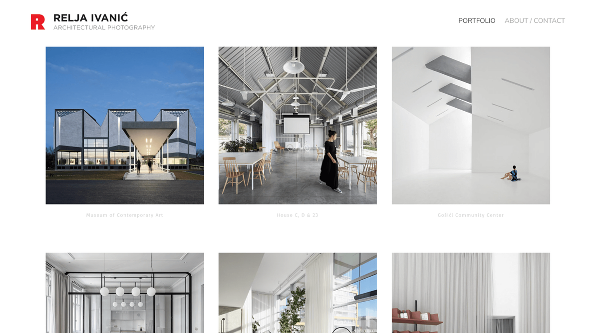 Relja Ivanic's architectural portfolio website