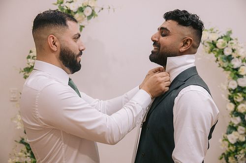 Groom Getting Ready