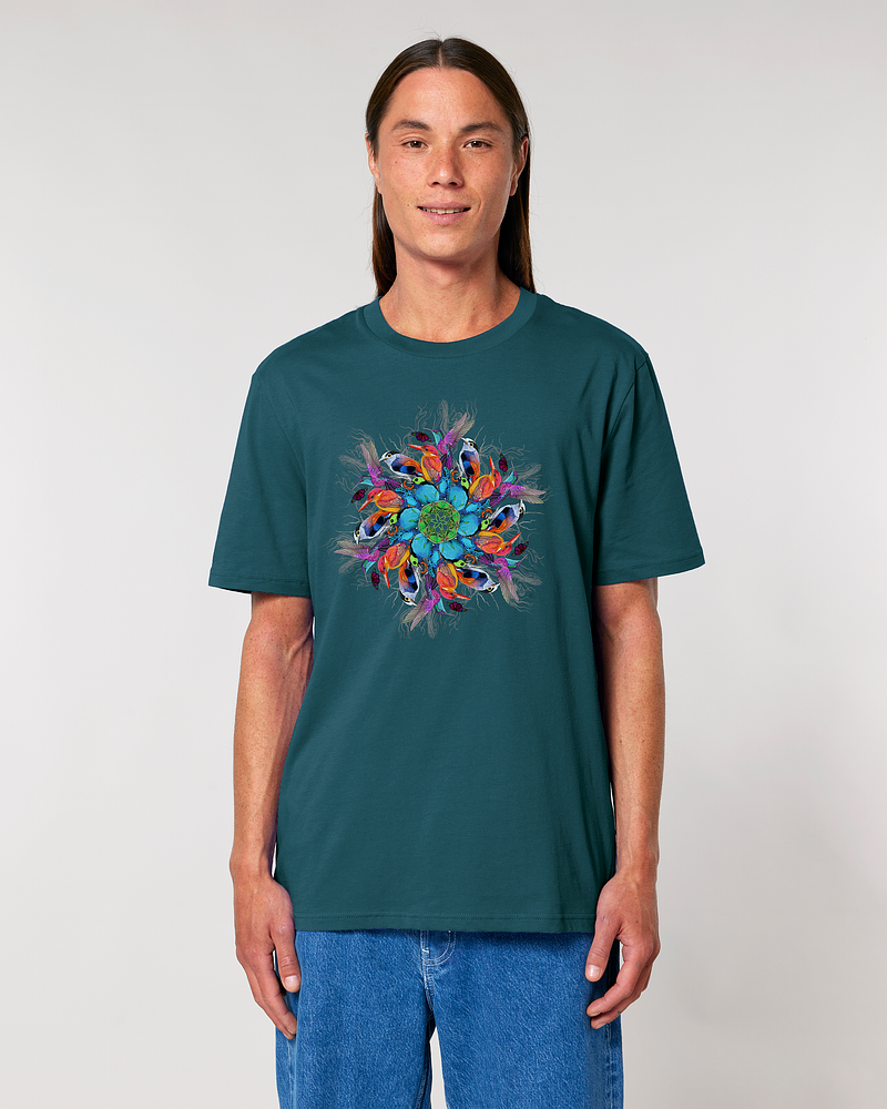 Beautiful Birds Mandala Organic Cotton T-Shirt
