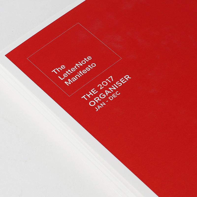THE LETTERNOTE MANIFESTO - 2017 ORGANISER