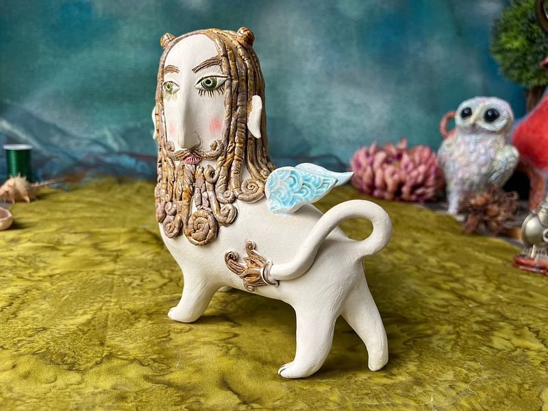 Lammasu, winged lion. Original mini-sculpture