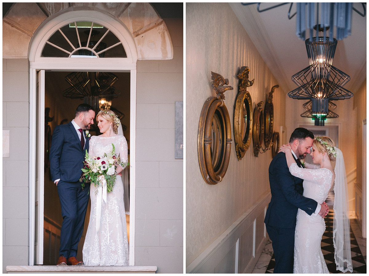 Romantic wedding photo of the bride and groom at Dunbar House Watsons Bay.