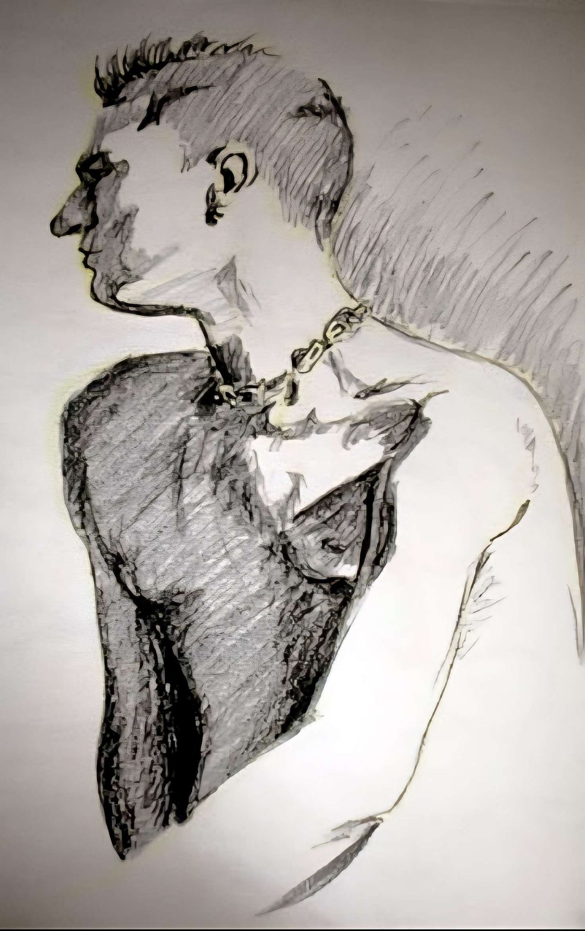 shadows on figure with yellow accents