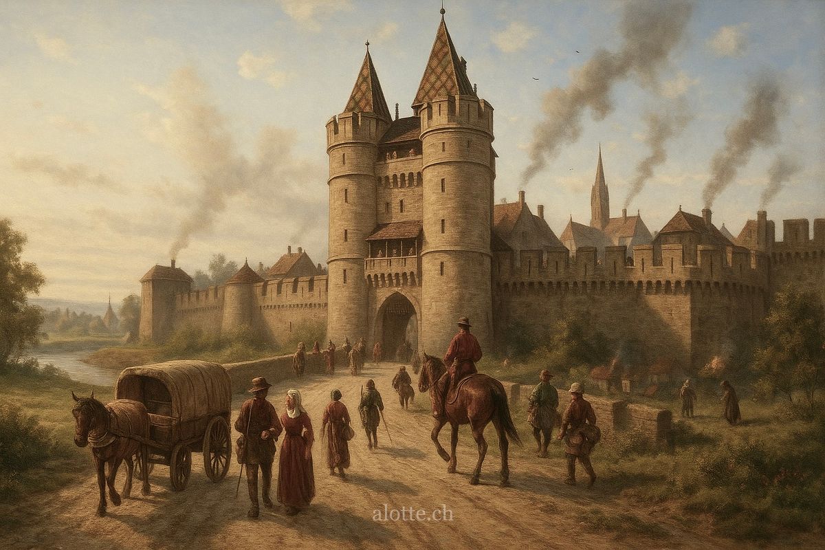 A GenAi design of Basel Spalentor castle gate in 1420 | Martin Potter