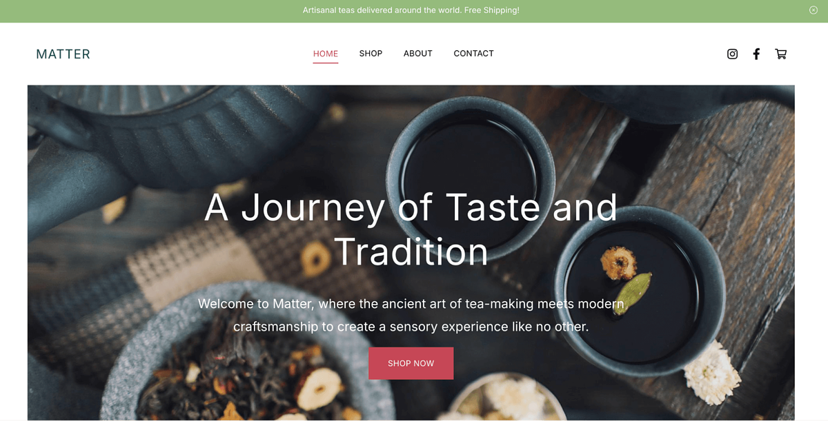 Matter-Onlineshop-Website-Vorlage