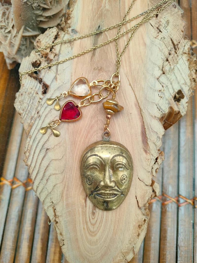 Antique venetian mask necklace