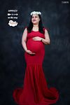 DP001 - Red Wine Body Fit Maternity Gown