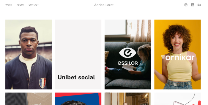 Sito web del portfolio di Adrien Loret