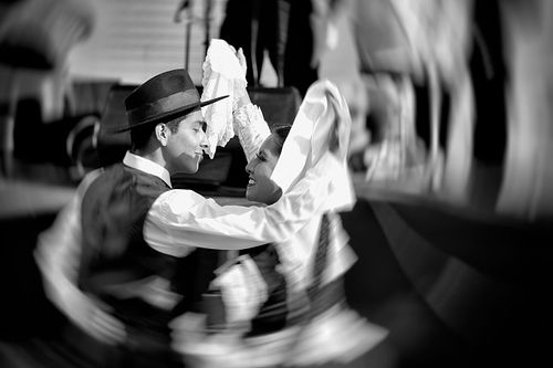 Portrait d'un couple de danseur de Bolivie