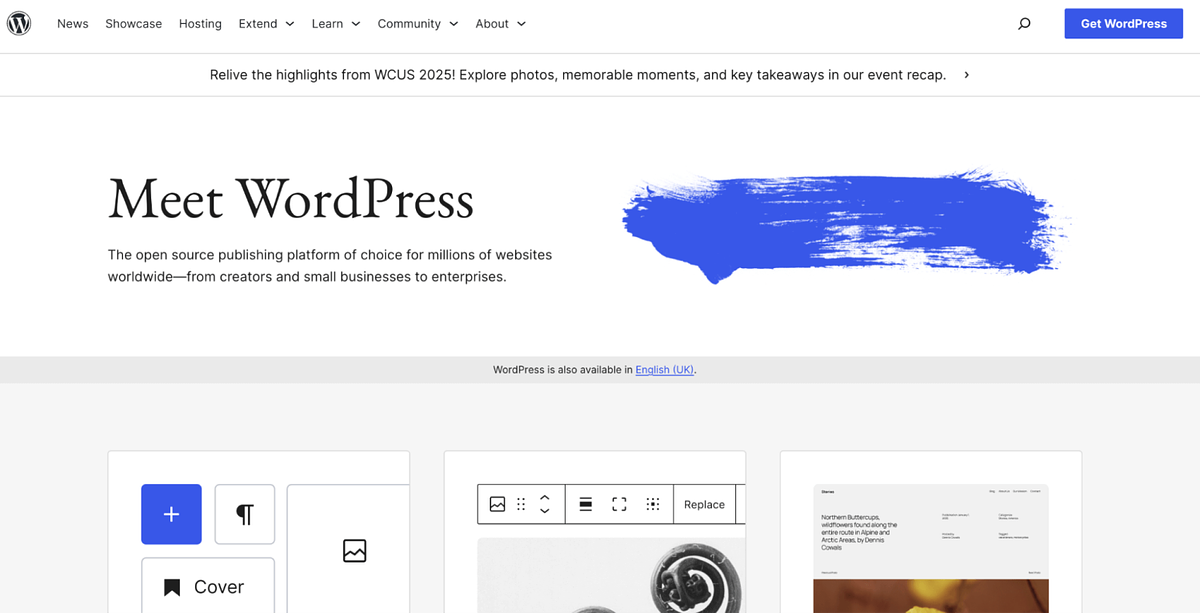 Screenshot of WordPress