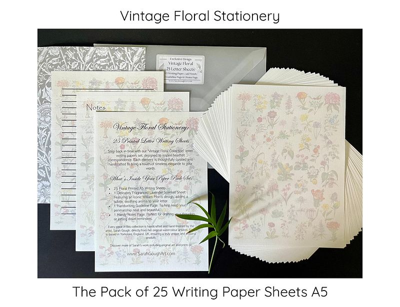 Luxury Vintage Floral Scented Letter Writing Stationery Gift Set with Accessories