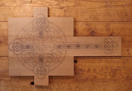 Reliquary laid out and ready for cutting