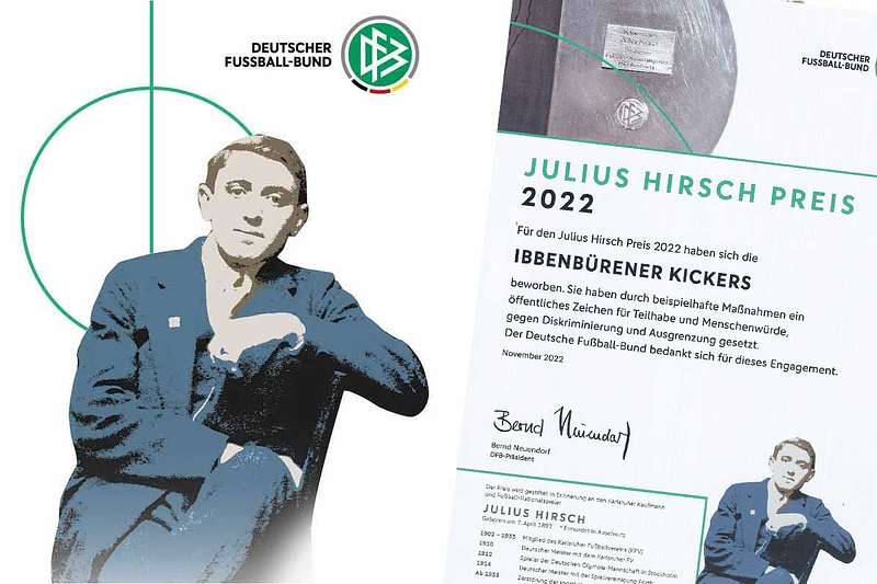 Julius-Hirsch Urkunde 2022 für Engagement gegen Ausgrenzung