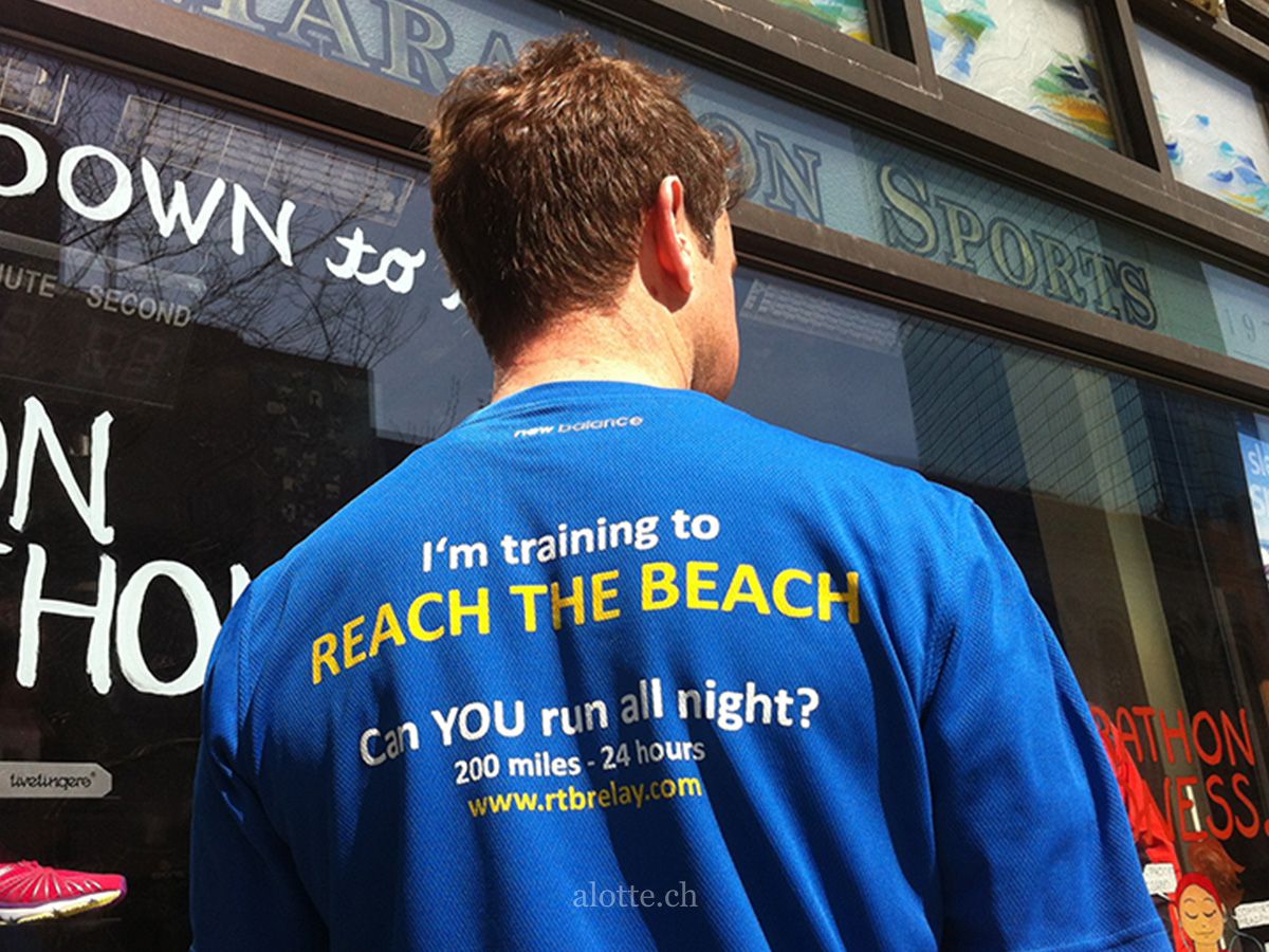 New Balance Reach the Beach relay launch t-shirt | Martin Lincoln Potter