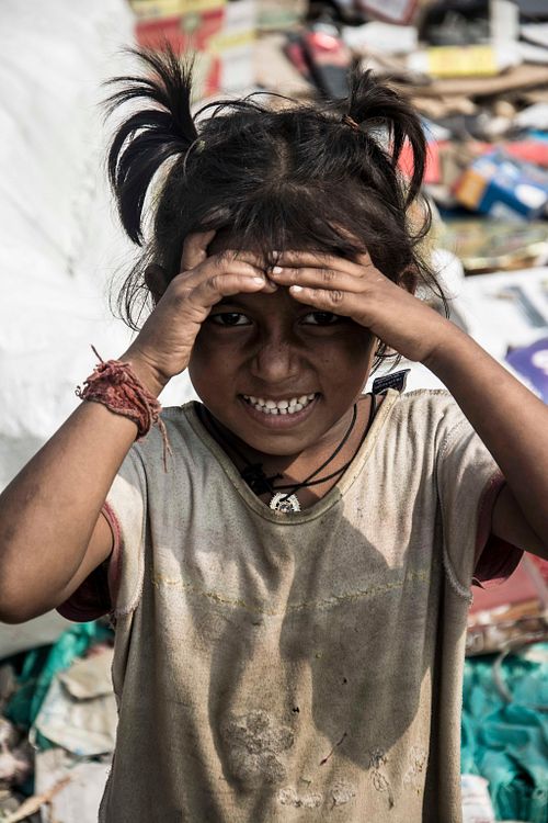 Child, focusing, face expression,