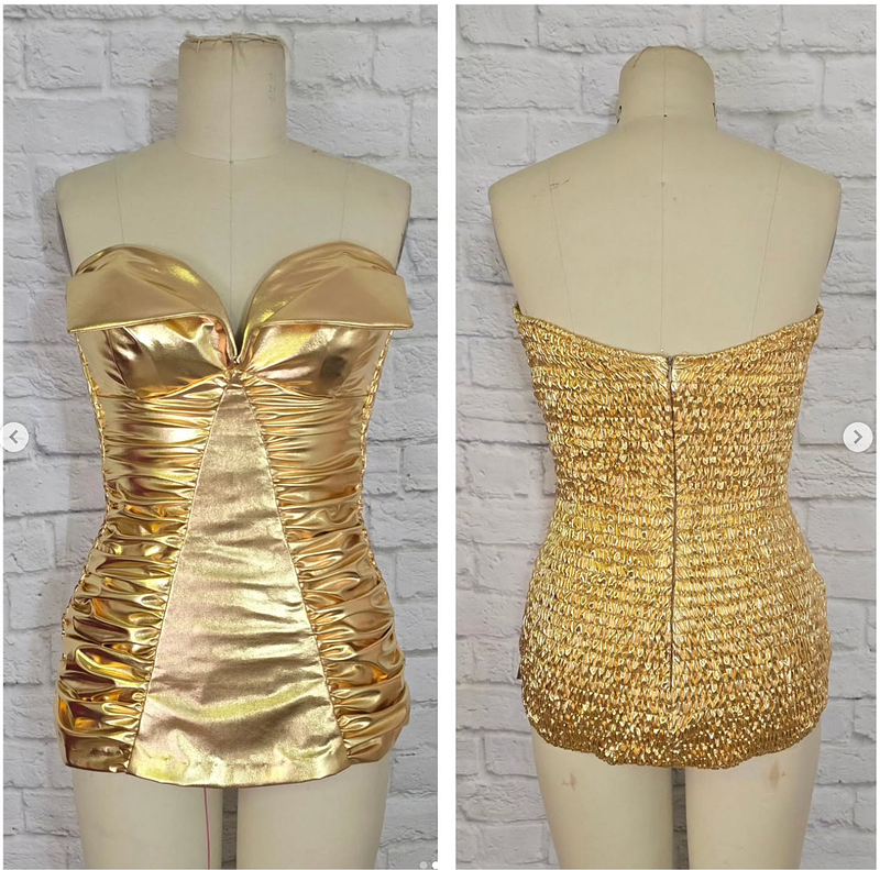 Marilyn's Pinup Suit- Wing One Piece Smocked Back