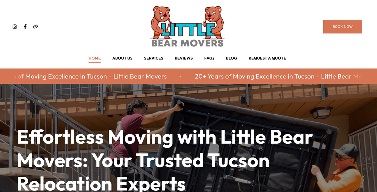 Sito web per piccole imprese di Little Bear Movers