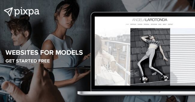 Bildbanner von Pixpa Website für Models