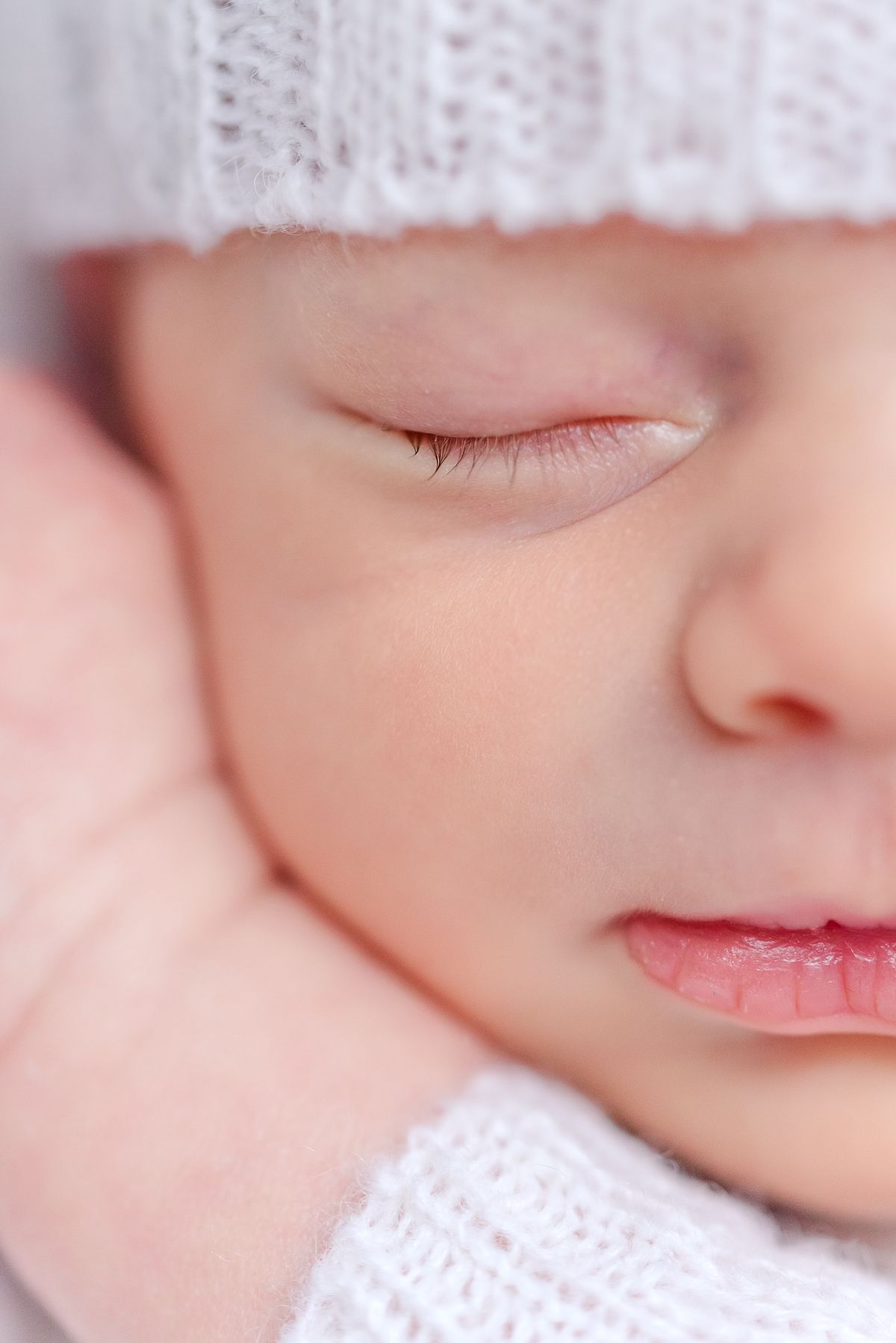 Up close of a peacefully sleeping baby boy