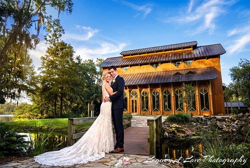 Garden Wedding Venue in Gainesville FL: Romantic bride and groom portrait