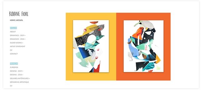 Site Web du portfolio d'artistes de Roxane Fiore